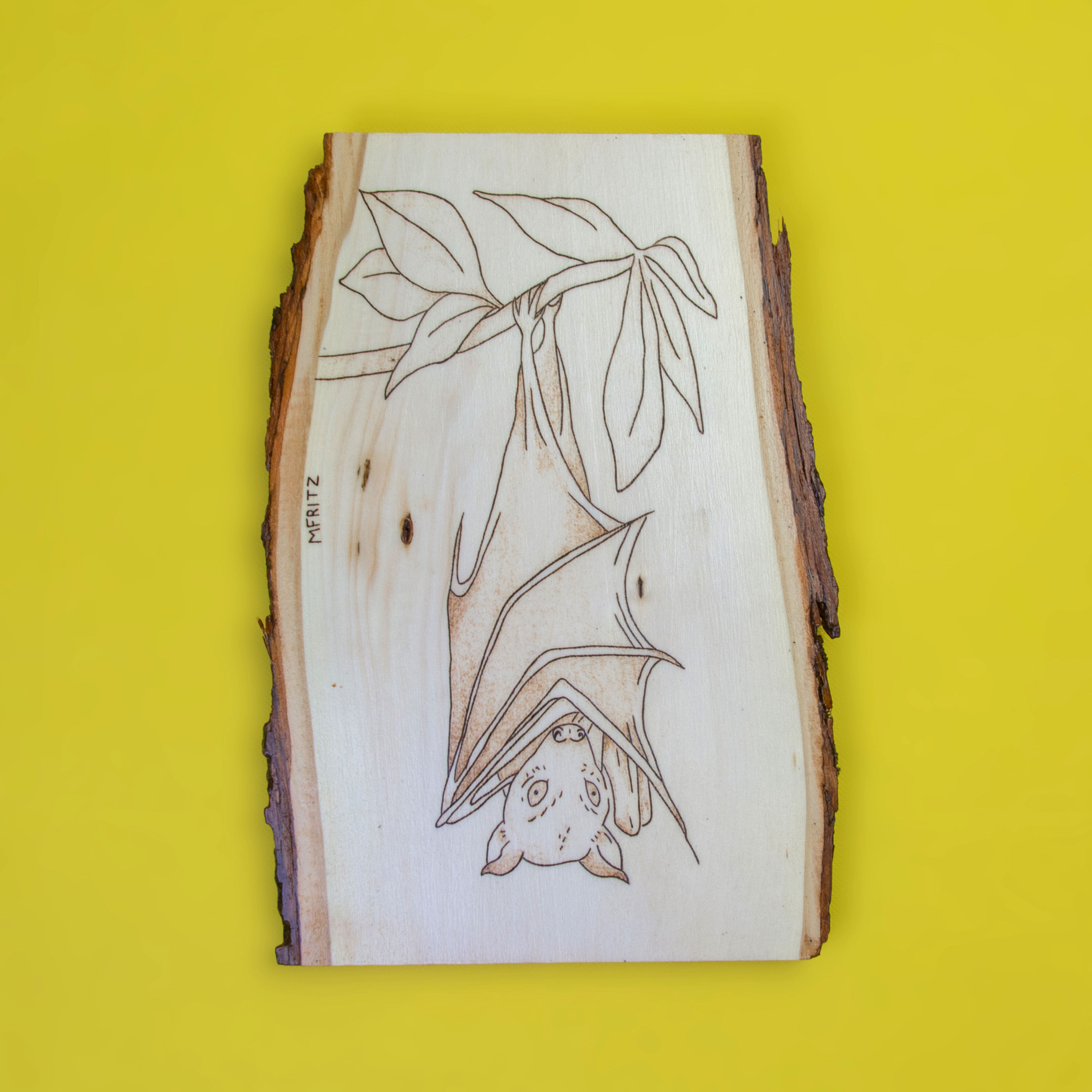 Hanging Bat Wood Burning (REMAKE)