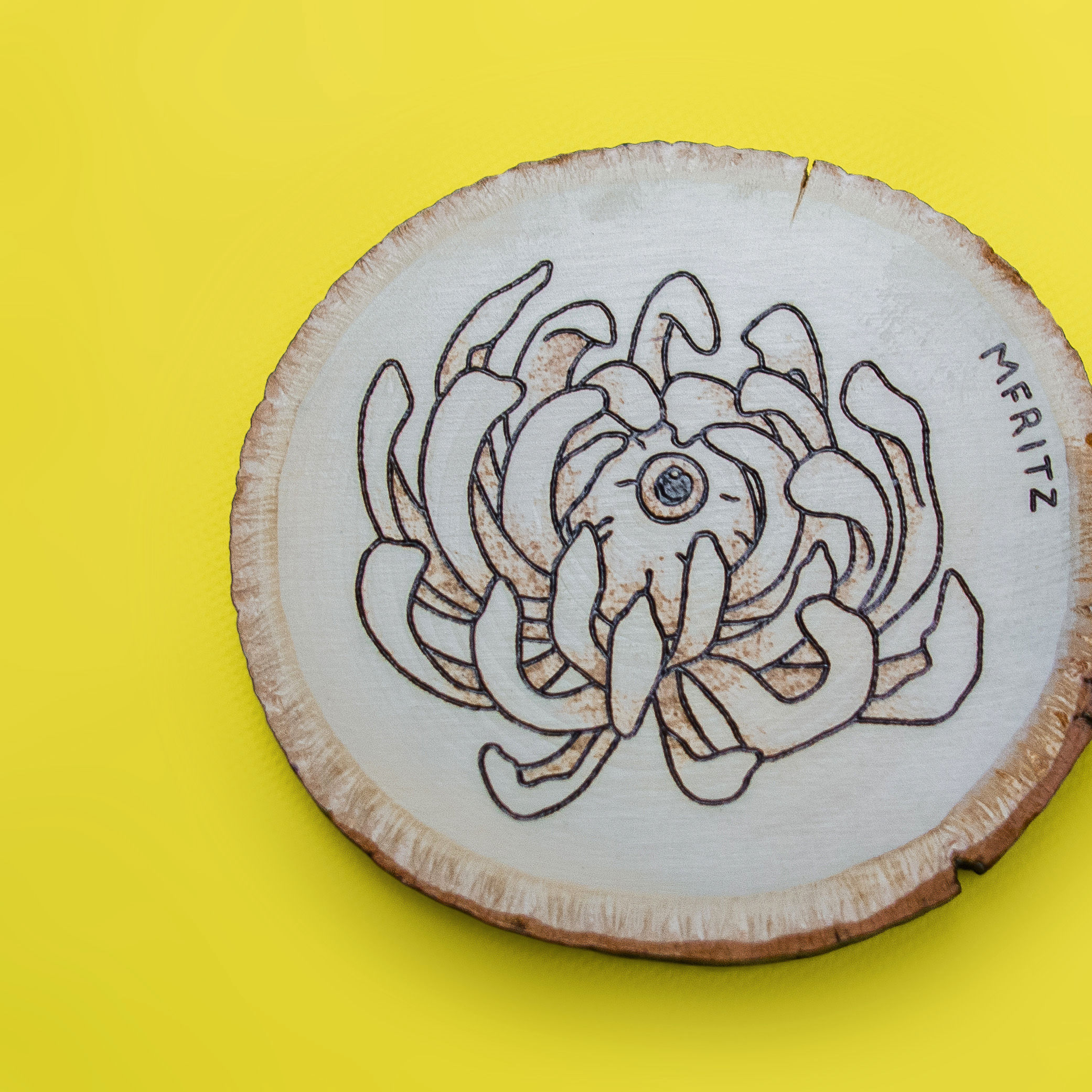 Creepy Chrysanthemum Wood Burning