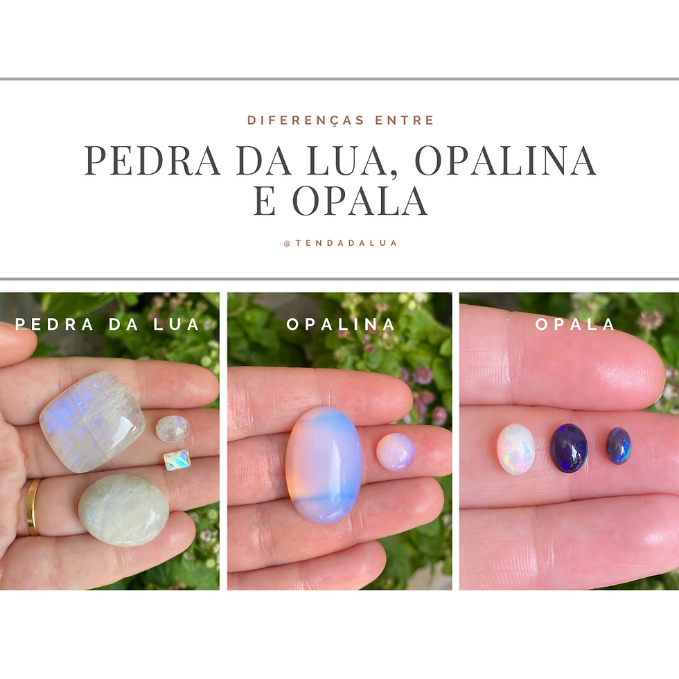 Diferenças entre Pedra da Lua, Opalina e Opala