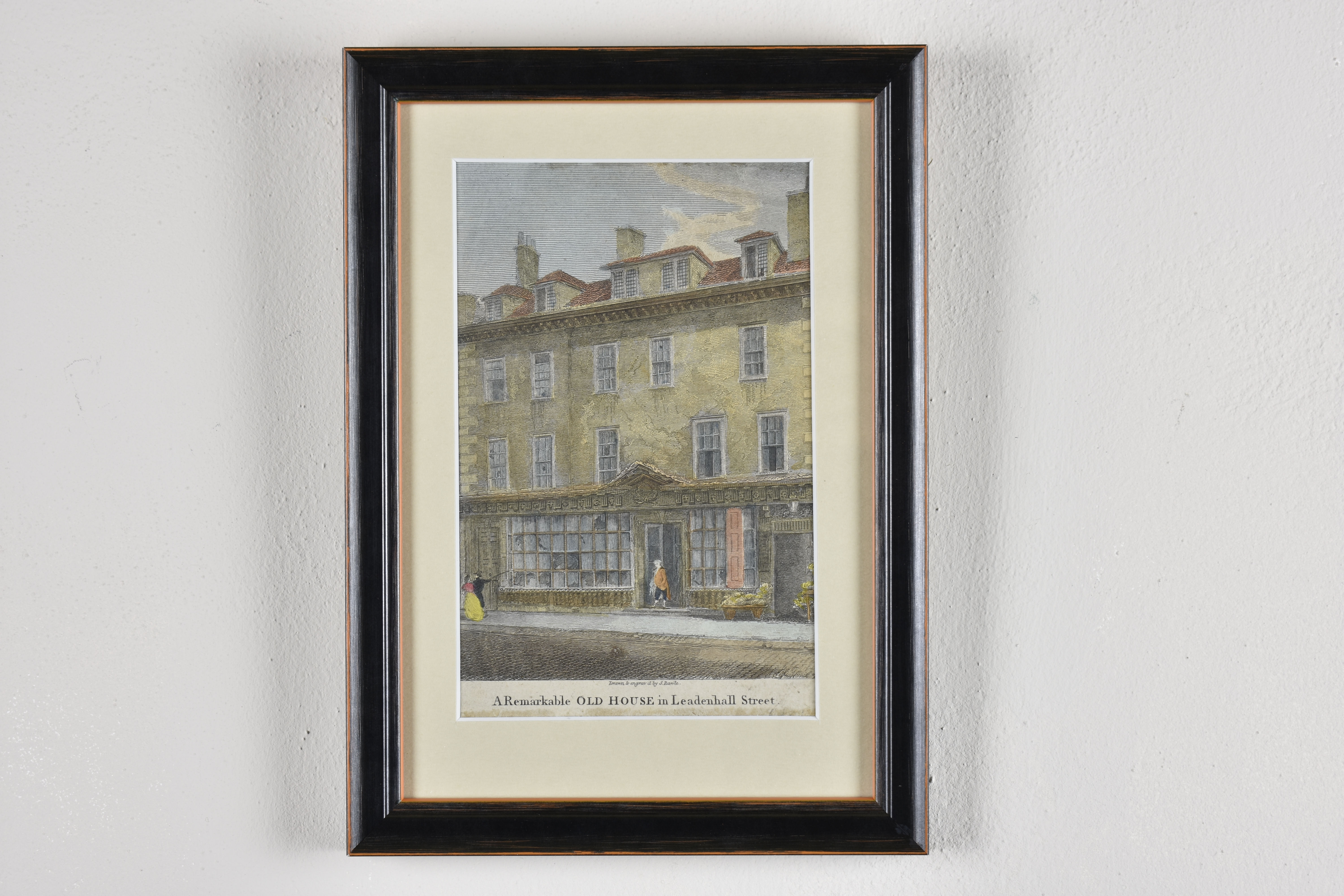 A remarkable old house in Leadenhall Street - Framed Antique Print