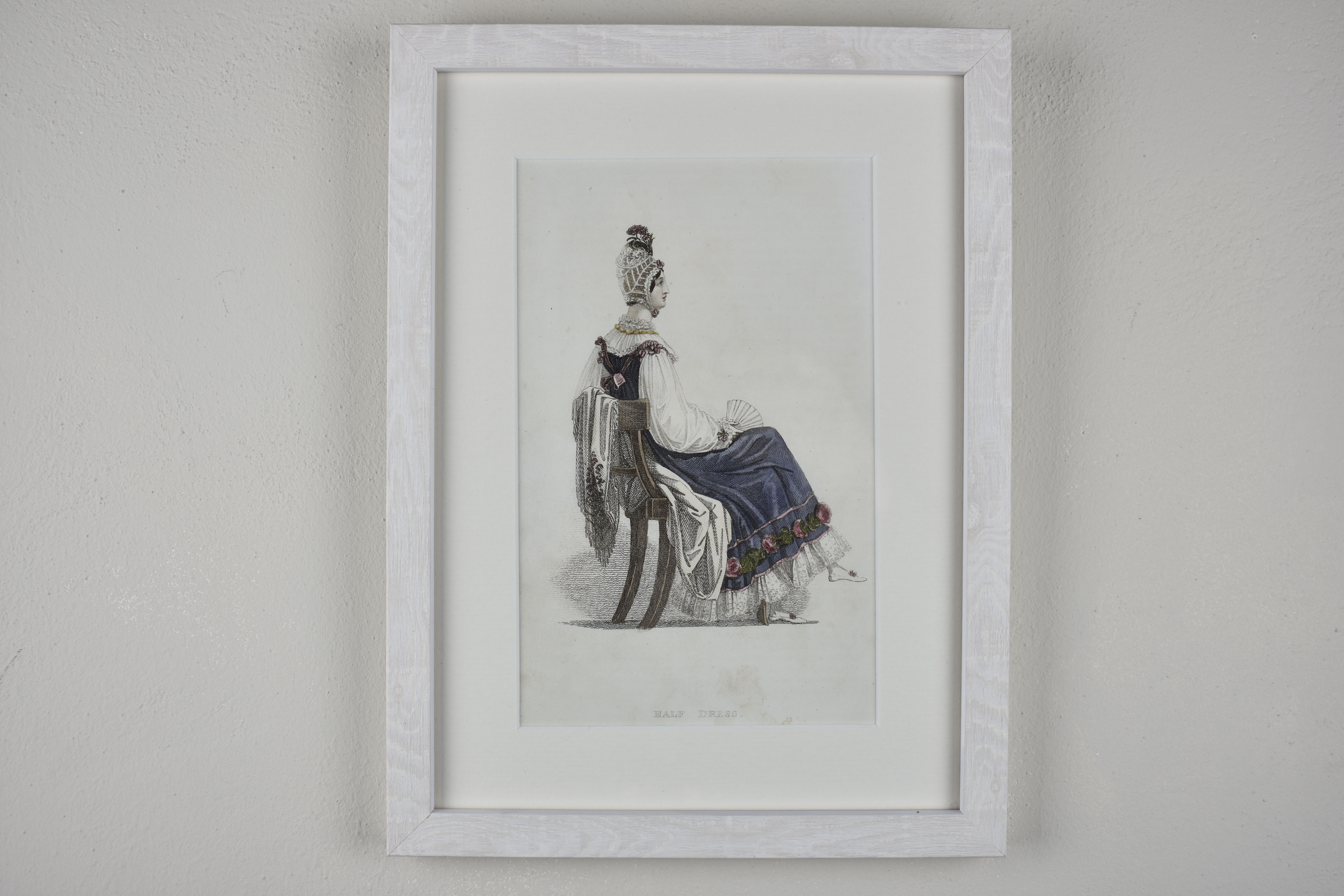 Half Dress - Framed Antique Print