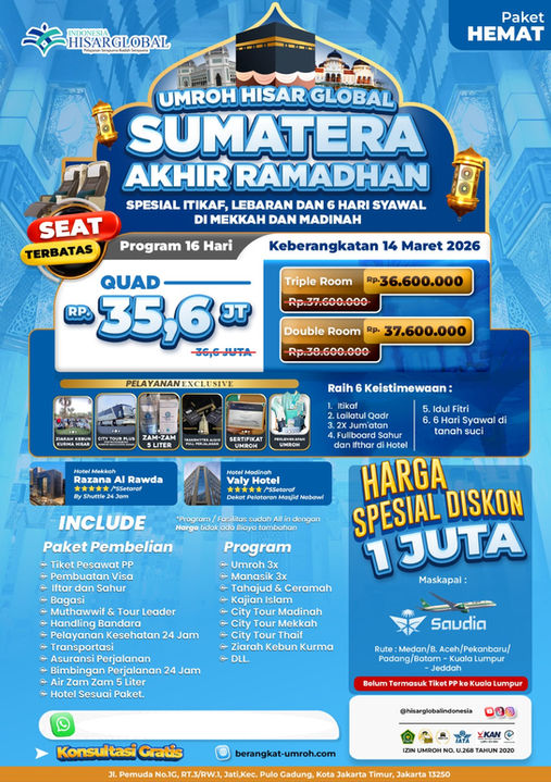 brosur umroh akhir ramadhan via sumatra