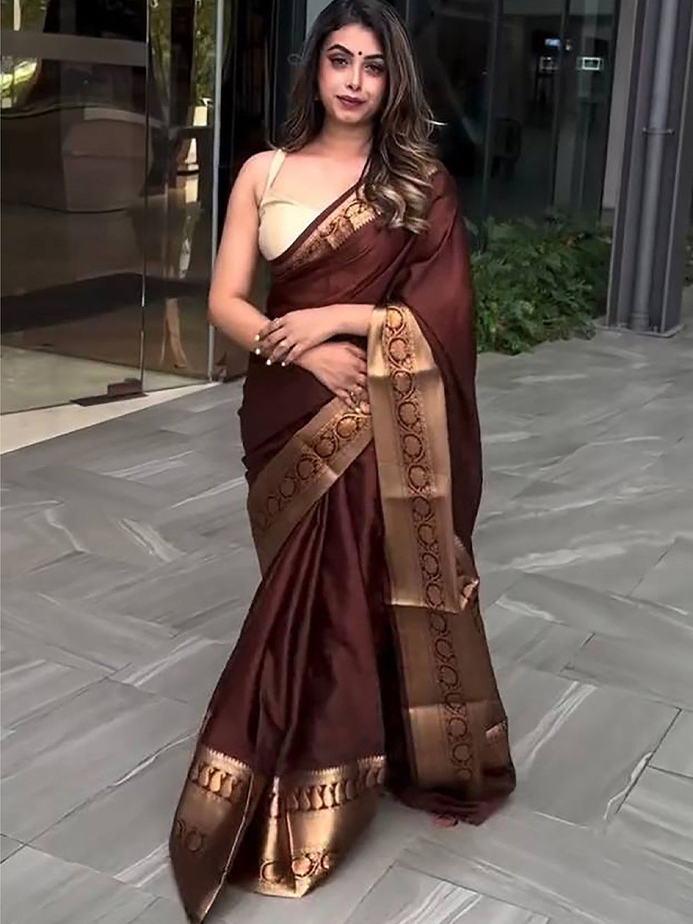 Thumbnail: Nartakapriya Kanji Silk Saree NTK 9081 CK1 Choclate Colour