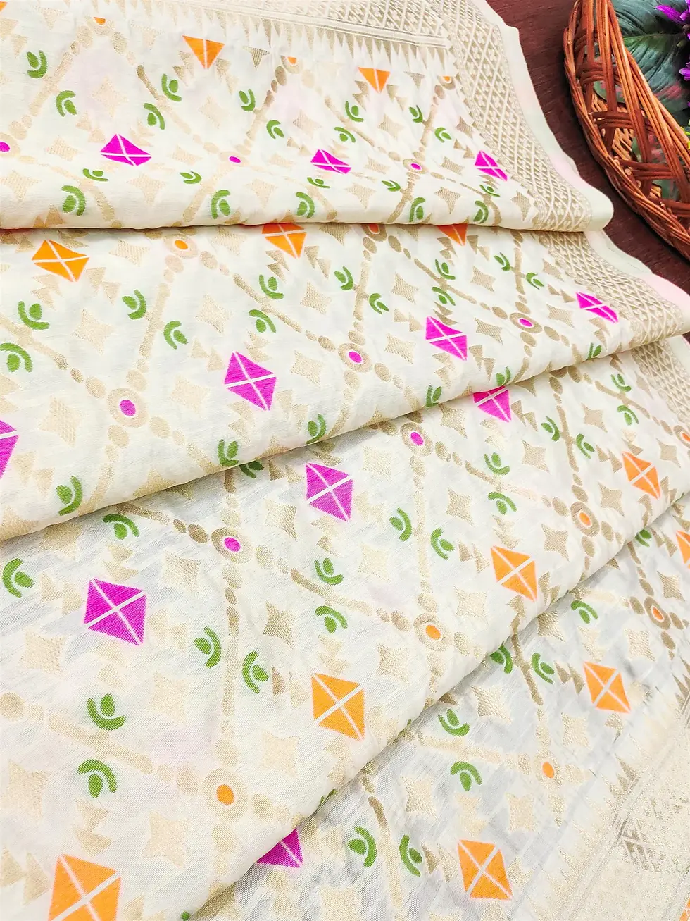 Thumbnail: Pushpa Woven Patola Banarasi Silk Dupatta PSP 6031 WH