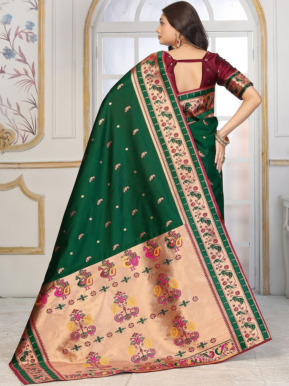 Thumbnail: Banarasee Paithani Silk Saree