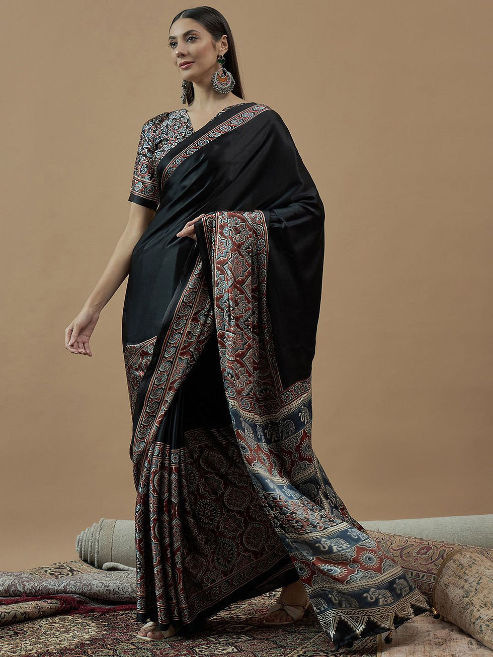 Thumbnail: Crepe Ajrakh Saree