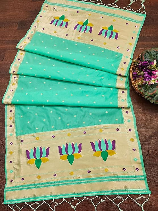 Thumbnail: Abhuti Woven Paithani Banarasi Silk Dupatta ABH 2031 GR1