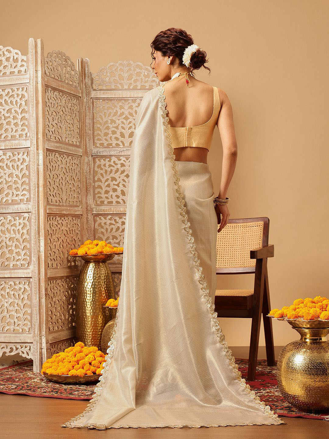 Muga Tissue Silk Saree