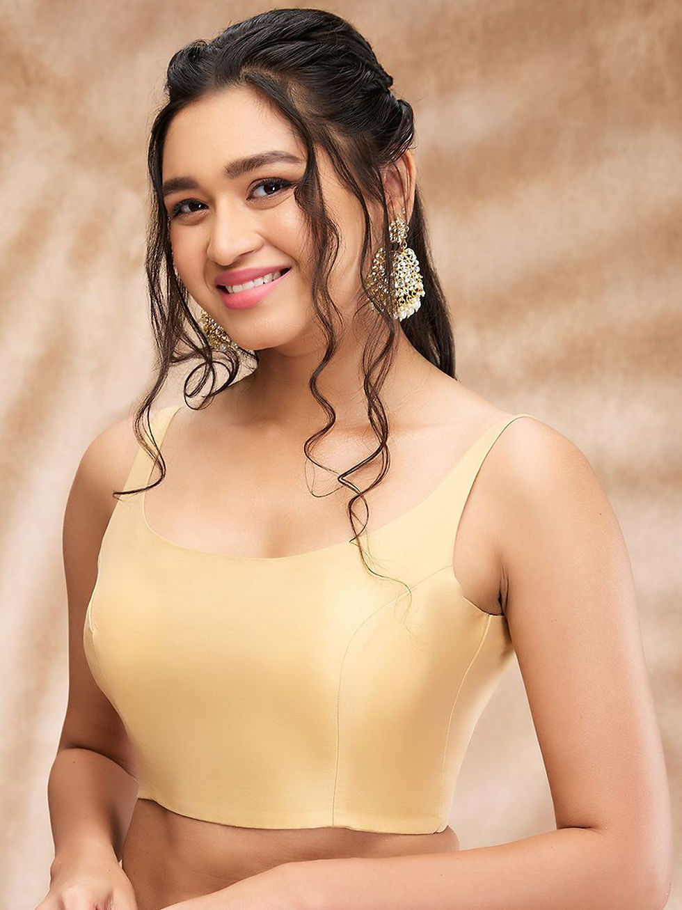 Thumbnail: Anjana taffeta solid sleeveless blouse ANJ 1900 GL