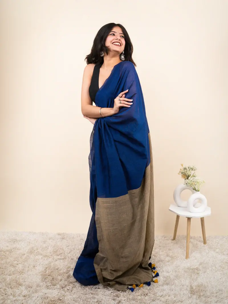 Thumbnail: Urvasi Cotton Saree URS 2203 BL
