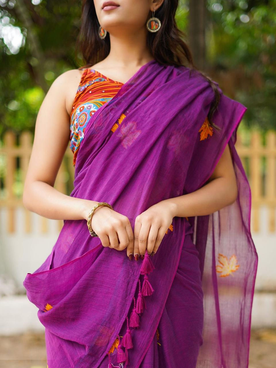 Thumbnail: Ujjiti Cotton Saree UJT 0305 PL