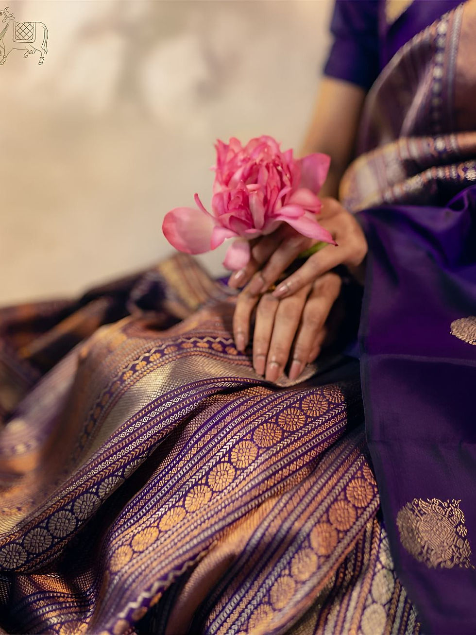Thumbnail: Purple Kanjeevaram Saree