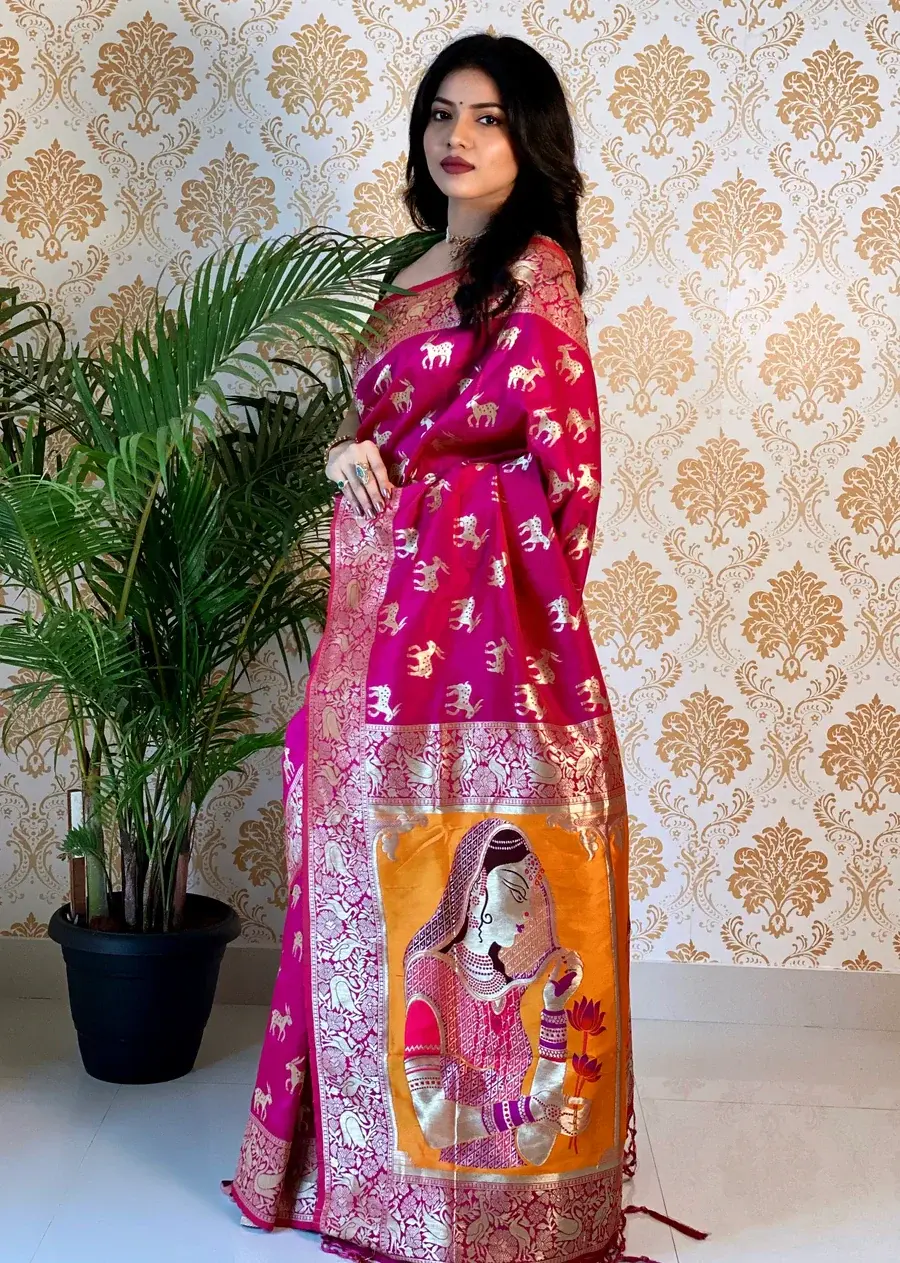 Thumbnail: Mrigaya Paithani Silk Saree MRG 2203 PL