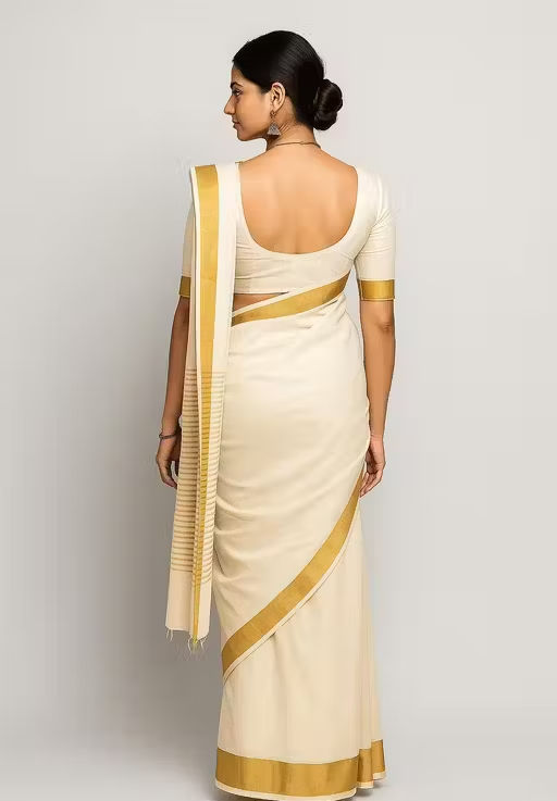 Thumbnail: soft kerala cotton white saree