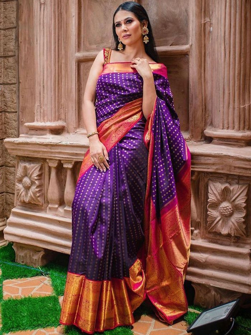 Thumbnail: Blue Kanjeevaram Saree