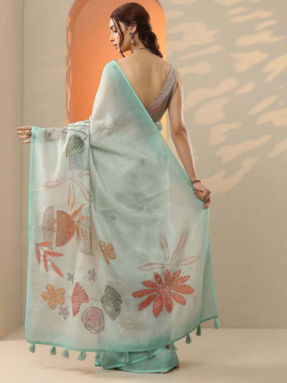 Thumbnail: pure linen saree