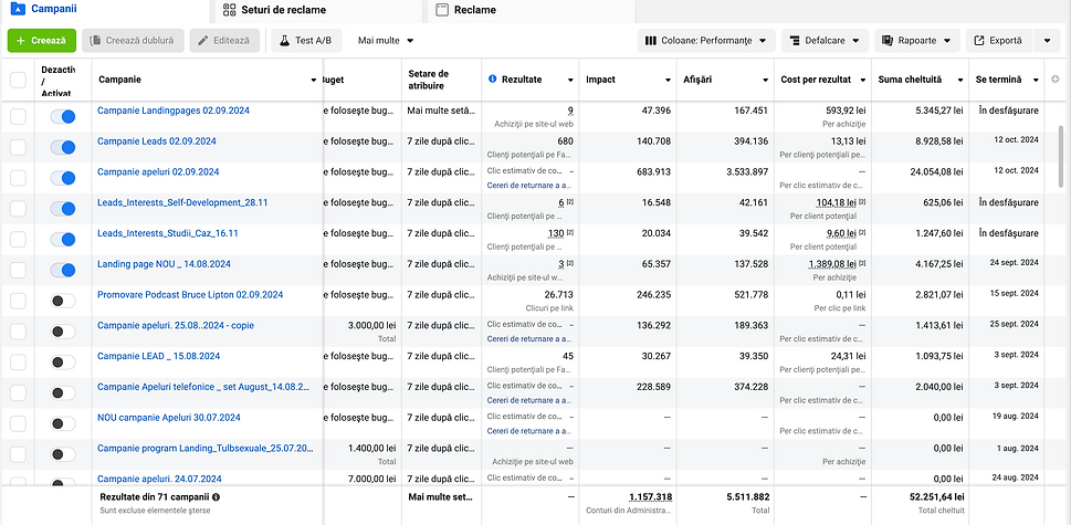 Portofoliu - Campanii Facebook Ads - Agentie Marketing - The Aiview