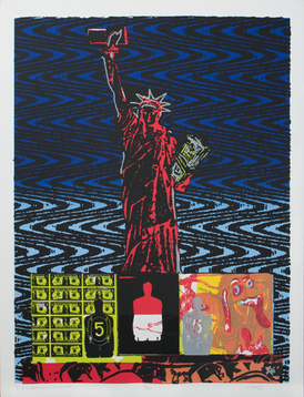 $$$AMERICAN GÜEY OF LIFE. 1992. Serigraph. 20 x 26 inches. 11/55. Gift of the Artist.