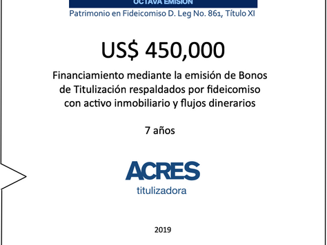 ACRES Titulizadora concreta financiamiento por 450 mil dólares con respaldo inmobiliario