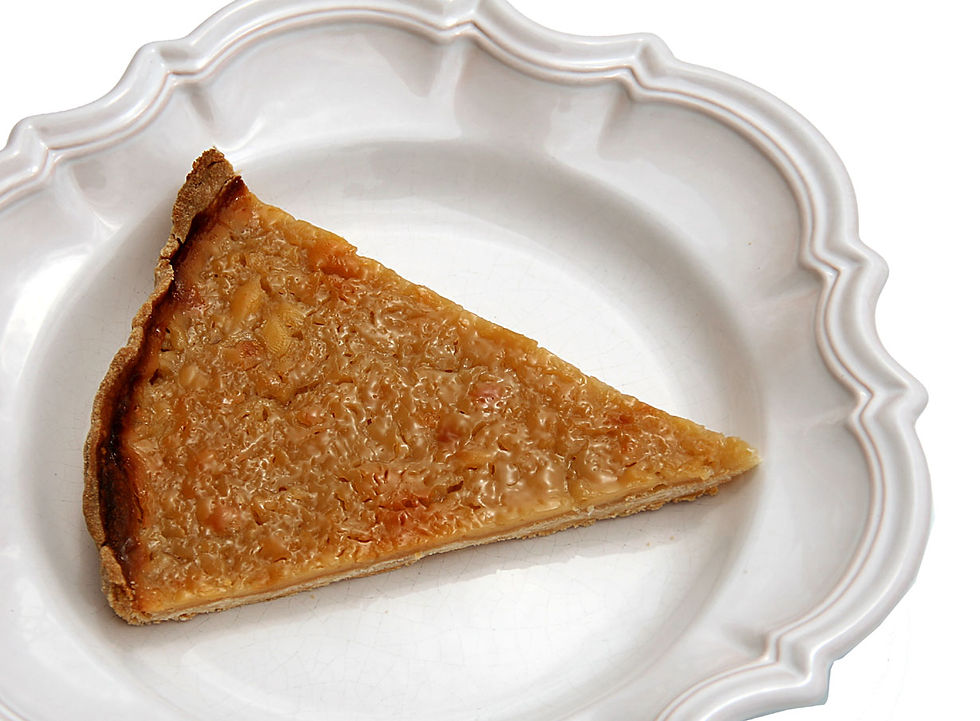 Swiss cream pie with kaffir lime leaf