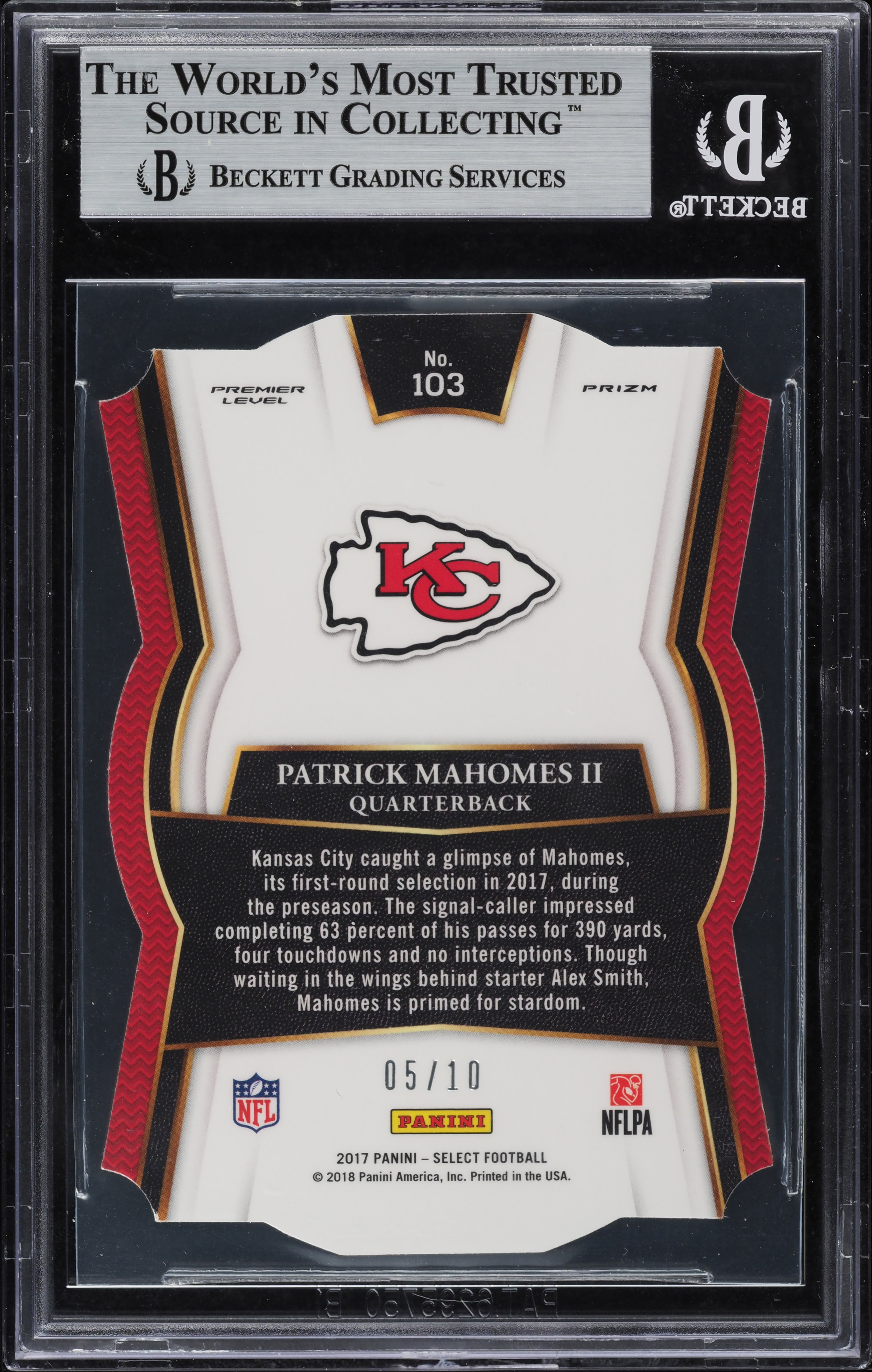 how long to get a card graded 2017 SAGE Hit Patrick Mahomes II Premier Draft Graded Rookie Card PSA   FLIP Collectibles Shop