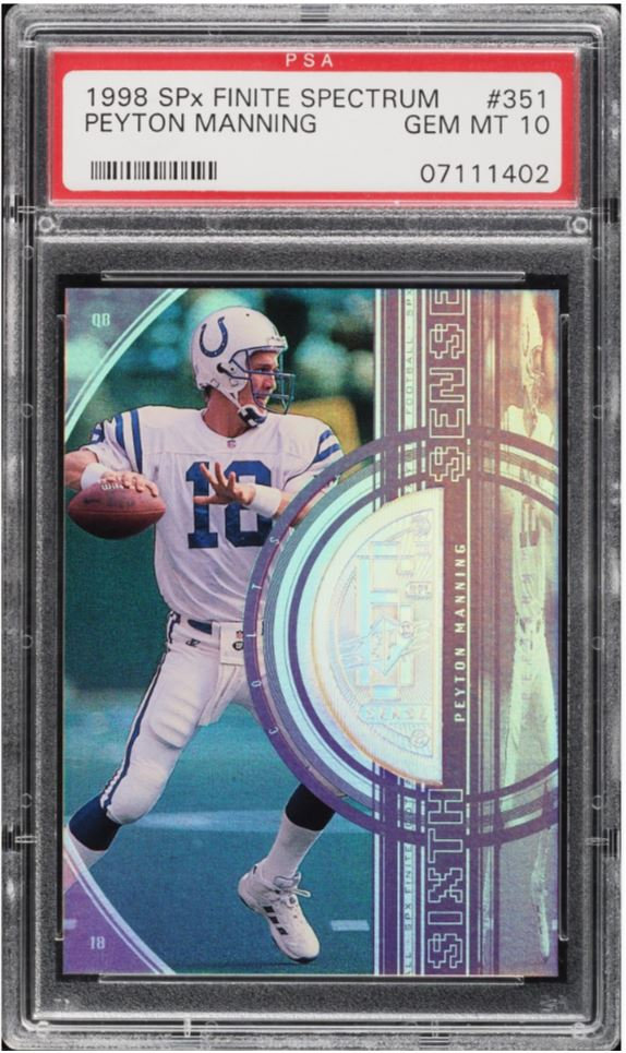rare peyton manning cards PEYTON MANNING 1998 SCORE #PP123 ARTIST'S PROOF HOLO ROOKIE RC BGS 9.5 GEM  RARE