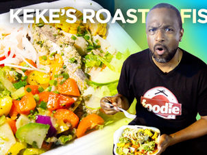 Roast King Fish with Pepper Onions & Endless Veg at Keke’s in Port of Spain, T&T 🇹🇹 Foodie Finds