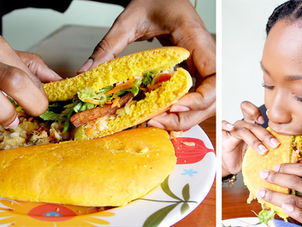 Carrot Bake & Saltfish Buljol at Rosie’s Homestyle Bakery in Bon Accord, T&T | Foodie Finds