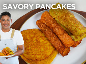 Vegetarian Savory Pancakes 3 Ways: Channa, Red & Green Lentils Recipe by Chef Shaun 🇹🇹 Foodie Nation
