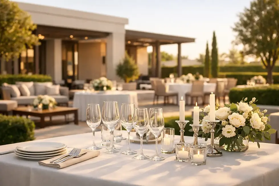 Mantelería y cristalería para eventos bien elegida
