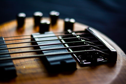 electric bass guitar detail
