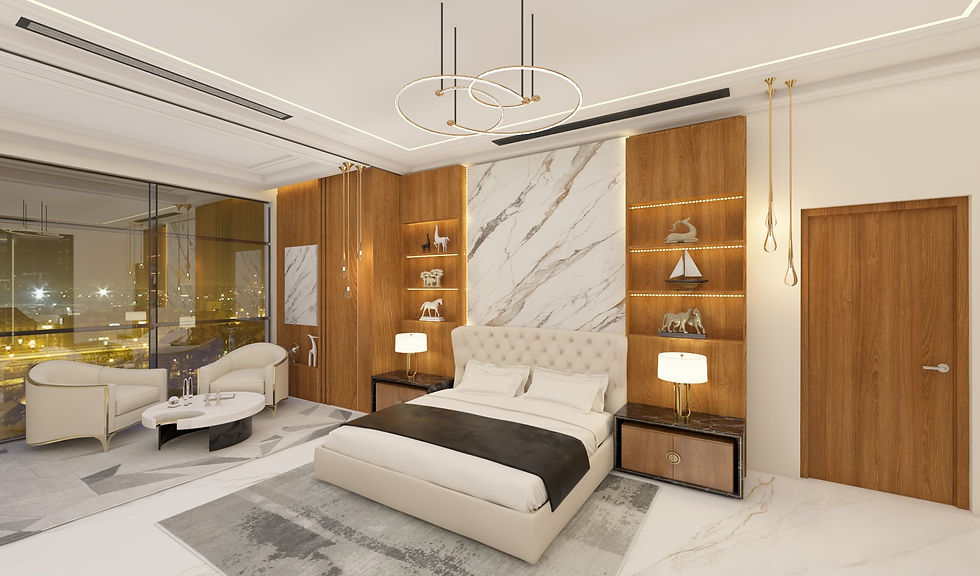 Eye-level view of a beautifully designed living room with modern furniture