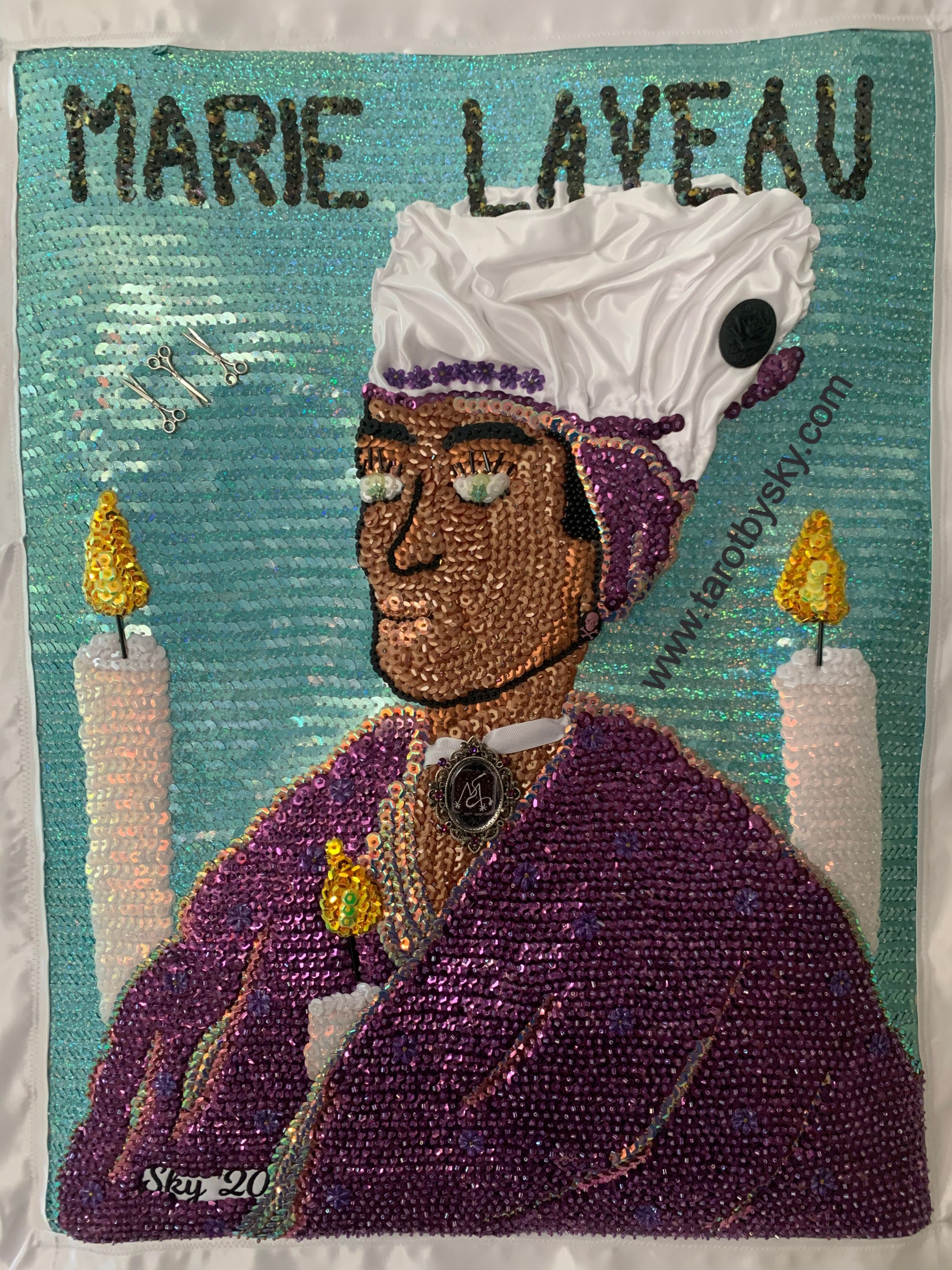 Marie Laveau Sequin Art Flag