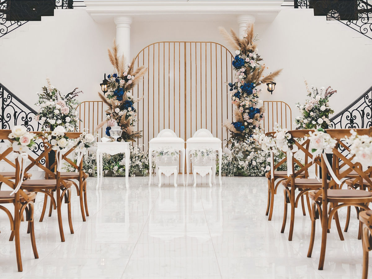 Decorated wedding reception