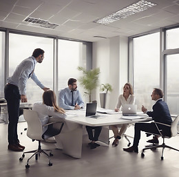 Consultation between people in an office