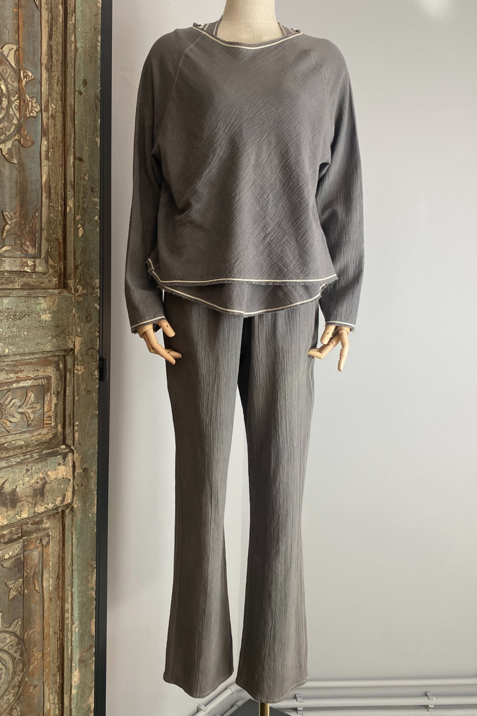 yumuşak dokulu pamuk sweatshirt
