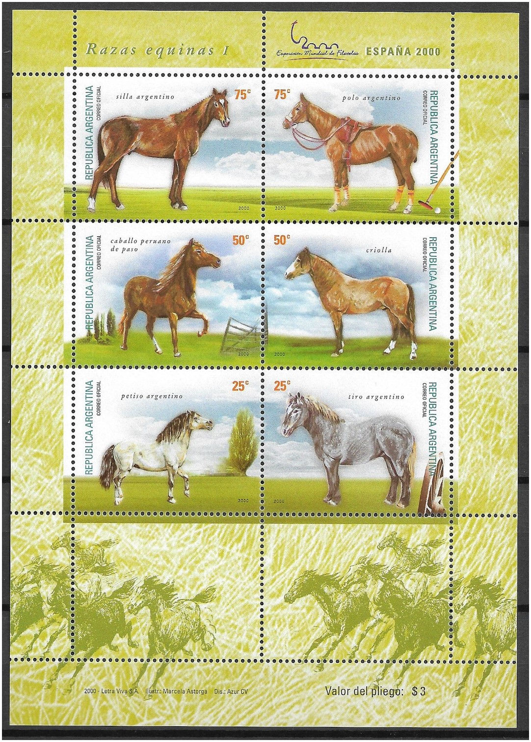Argentina 2000 - Raças equinas argentinas