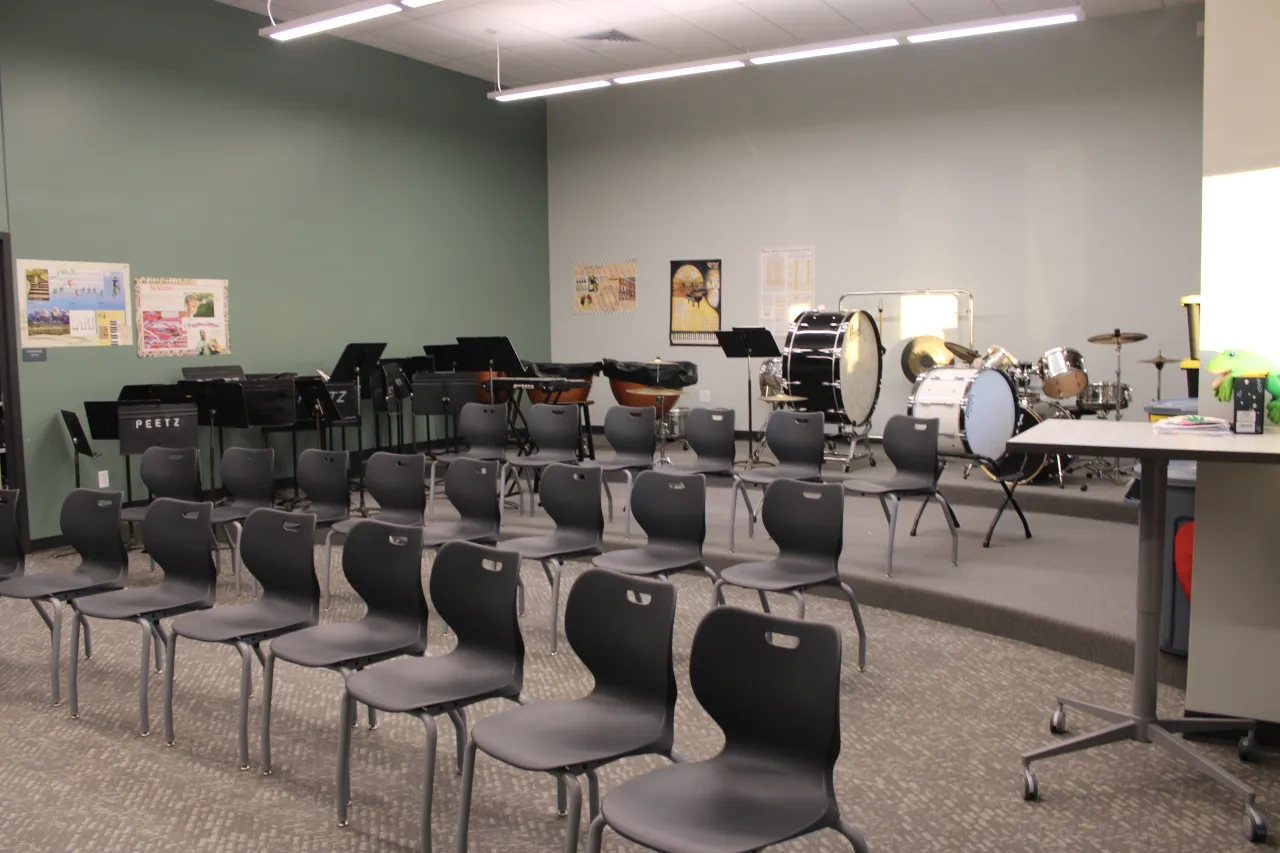 The new music room at Peetz School. (Callie Jones/Journal-Advocate)