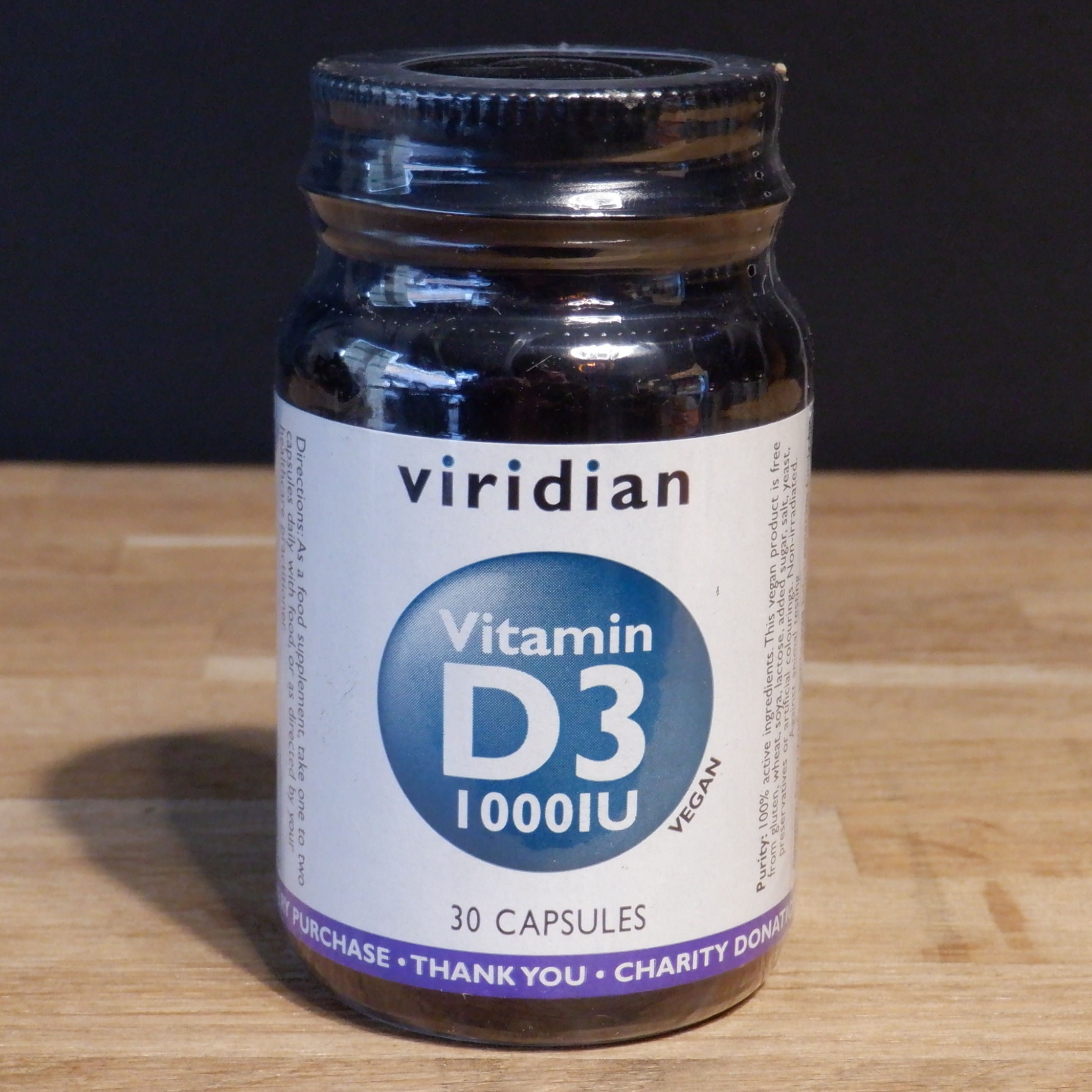 VIRIDIAN - VITAMIN D3 10001U - 30 CAPS