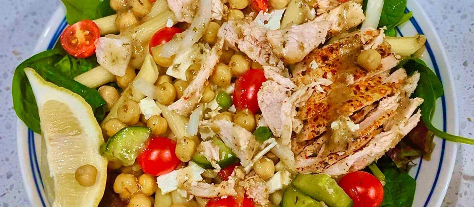 The "Gains" Salad - Greek Pasta Salad Recipe