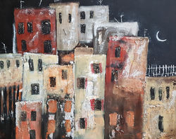 Häuserblocks in der Nacht