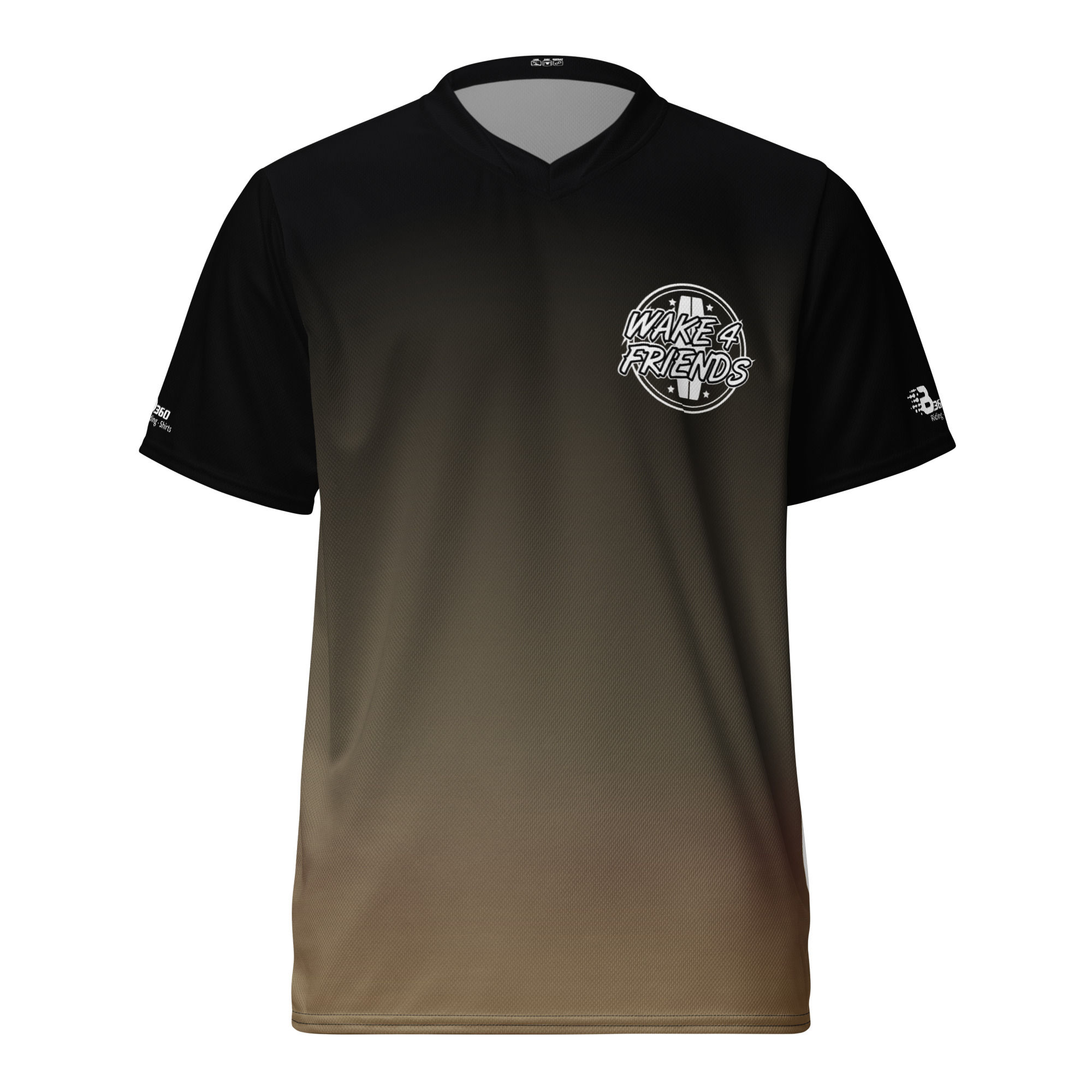 recyceltes quick-dry T-Shirt Ridershirt mit UV Schutz Wake4Friends schwarz/braun