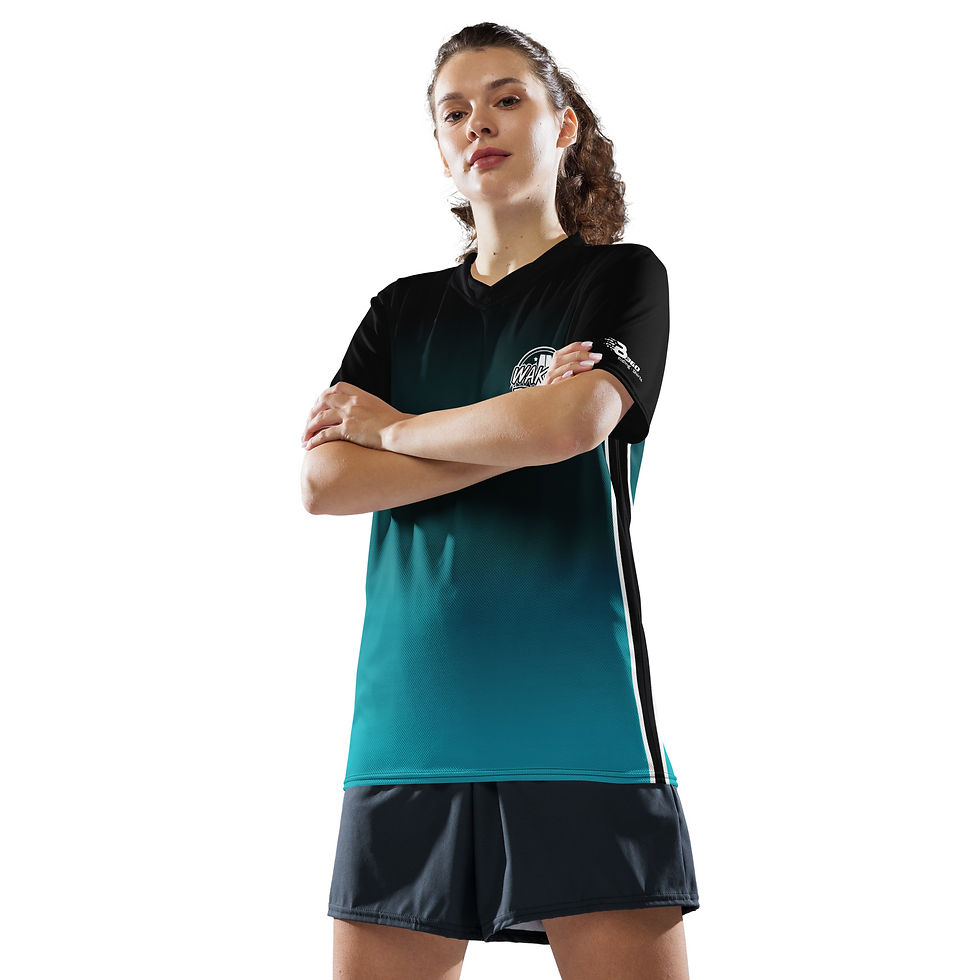 Miniaturbild: recyceltes quick-dry T-Shirt Ridershirt mit UV Schutz Wake4Friends sw/türkis