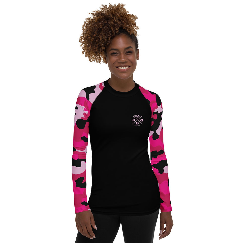 Miniaturbild: Rashguard mit 18% Elastan Lycra für Damen mit UV Schutz CAMO pink