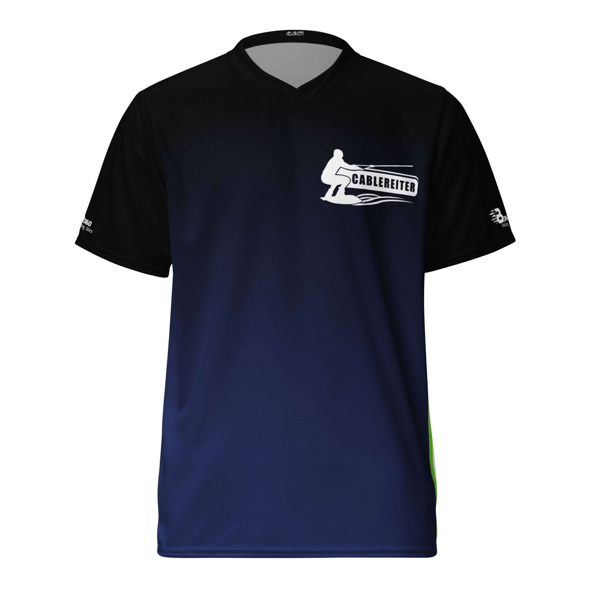 recyceltes quick-dry T-Shirt Unisex Ridershirt mit UV Schutz Cablereiter navy/gr