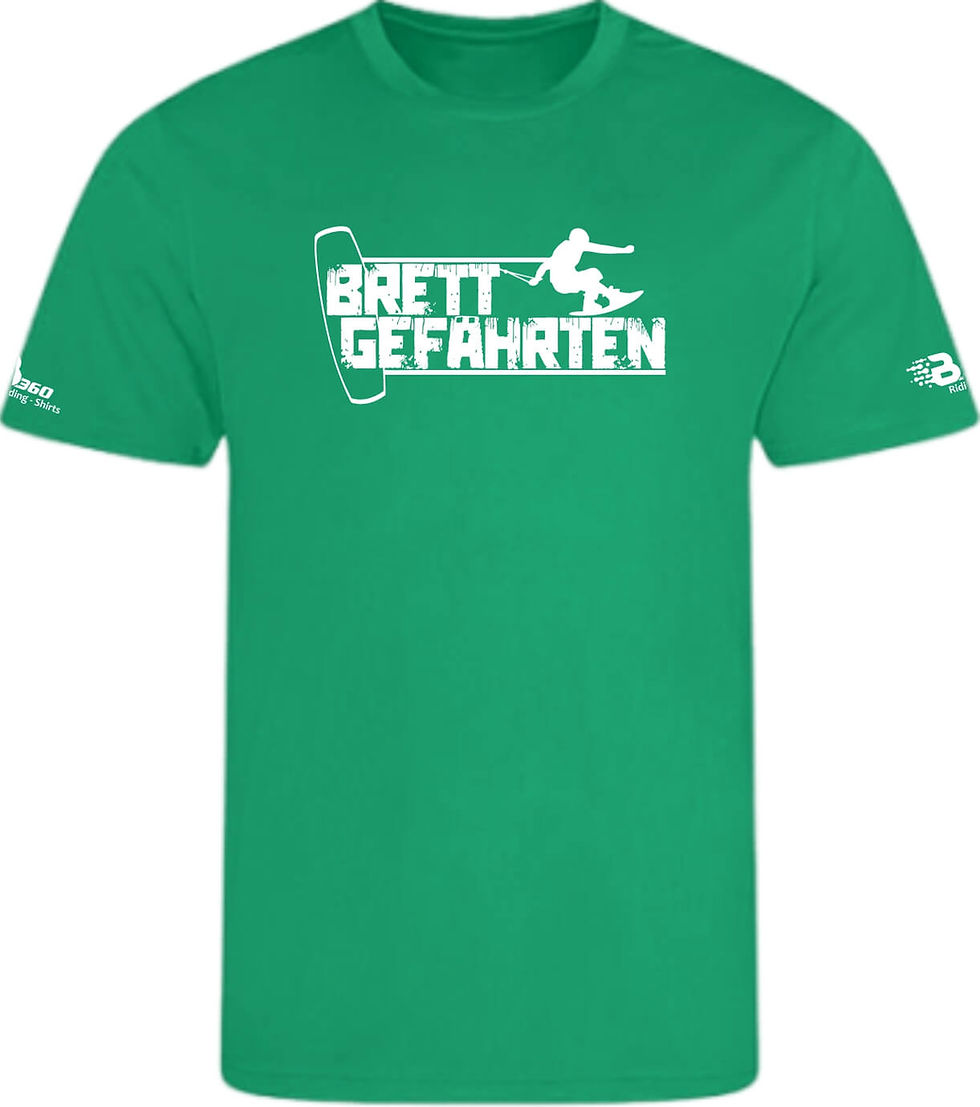 Thumbnail: quick-dry T-Shirt Unisex Ridershirt mit UV Schutz "Brettgefährten"
