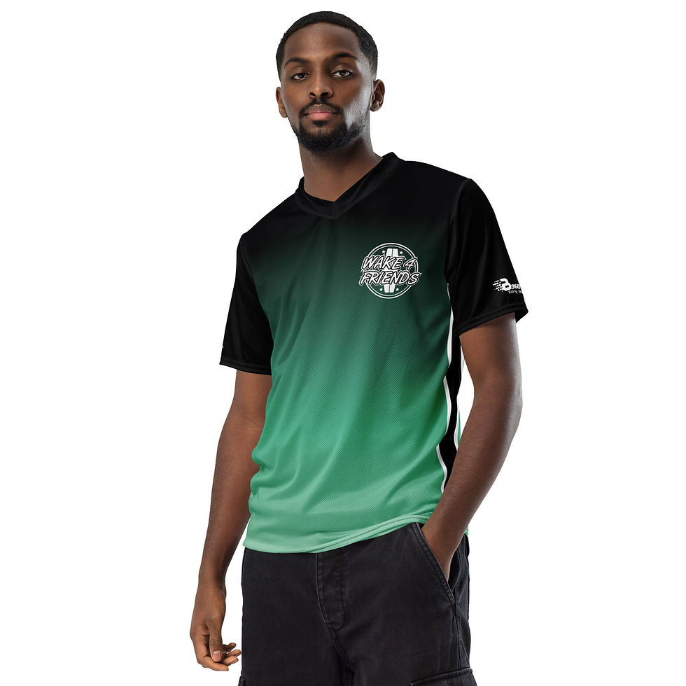Miniaturbild: recyceltes quick-dry T-Shirt Ridershirt mit UV Schutz Wake4Friends schwarz/grün