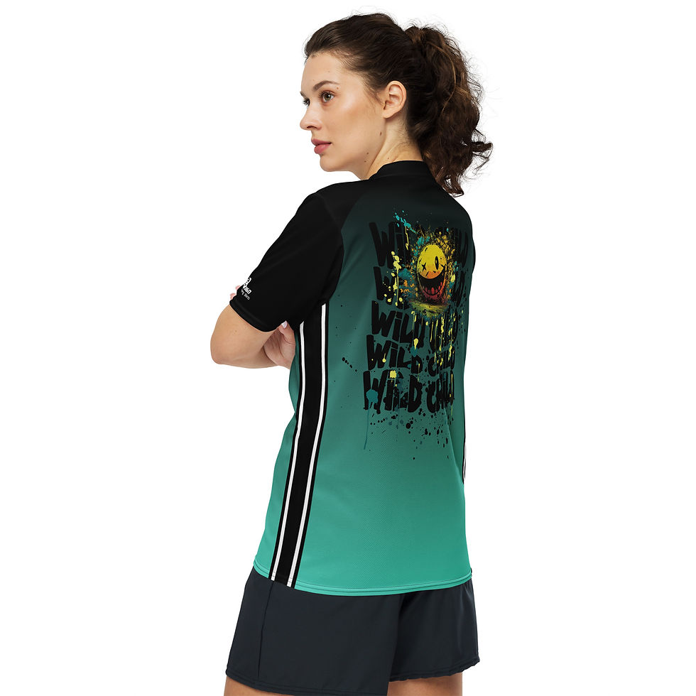 Miniaturbild: recyceltes quick-dry T-Shirt Unisex Ridershirt mit UV Schutz WILD CHILD türkis