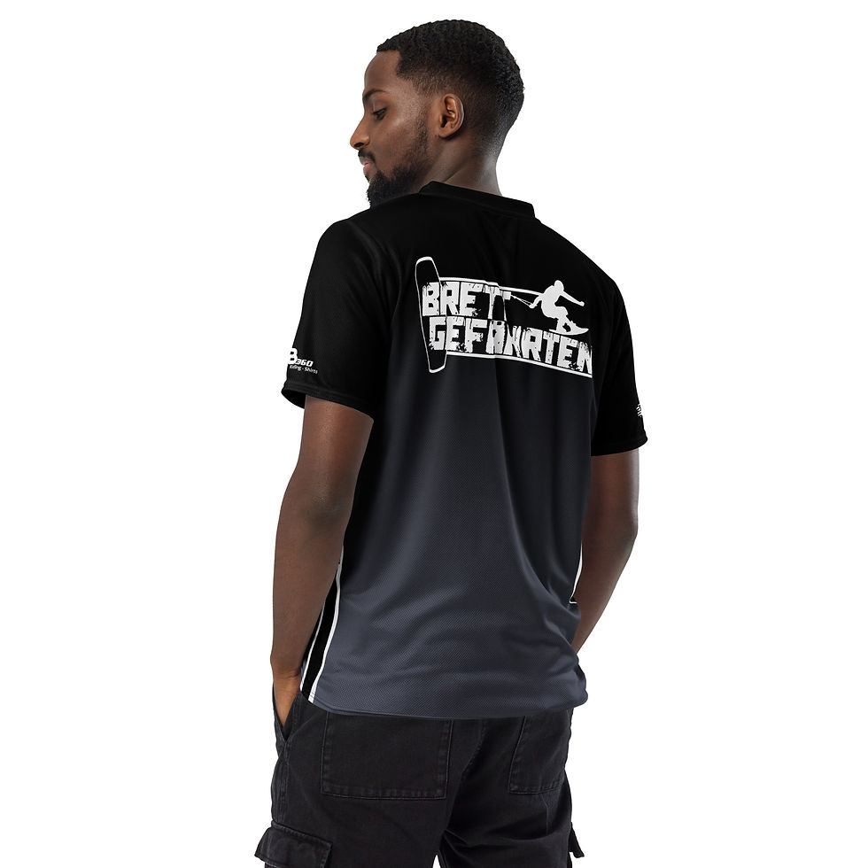 Miniaturbild: recyceltes quick-dry T-Shirt Ridershirt mit UV Schutz Brettgefährten sw/grau