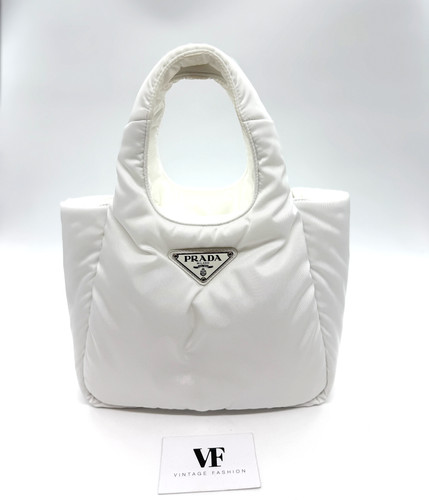 Prada Prada Borsa tote – borsa vintage Buono, Bianco, Tela Jacquard